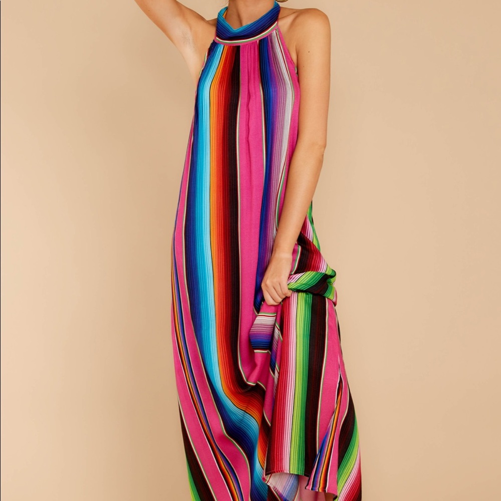 Judith March rainbow stripe halter maxi dress - Picture 6 of 8